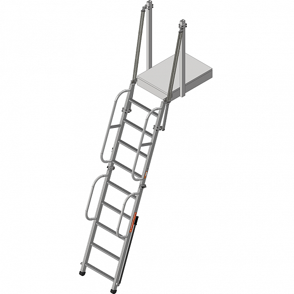 картинка Лестница навесная алюминиевая складная ЛНА-С