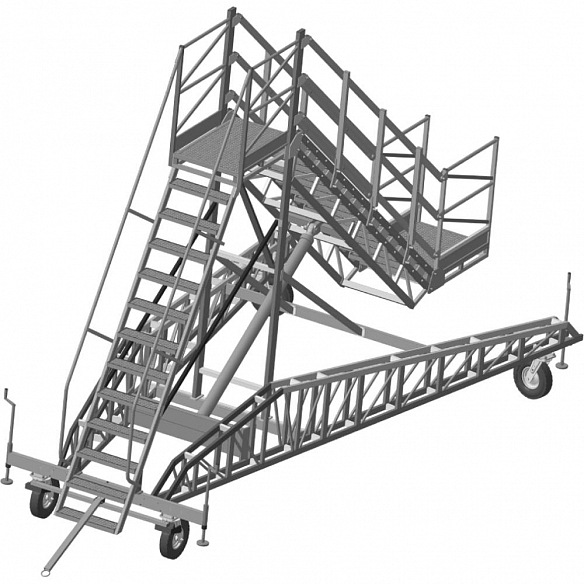 картинка Стремянка передвижная алюминиевая авиационная СПА - 1,0-6,1 (1,0х1,0)АГ
