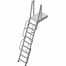 картинка Лестница навесная алюминиевая складная ЛНА-С